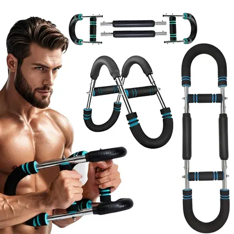 Unisex Adjustable Tension Pro Power Twister Bar - Steel Frame, Foam Grip, Detachable Springs, Dip Bar, Compact Upper Body Fitness Equipment for Chest, Arm Toning, Arms, Shoulder Presses, Portable Home Gym