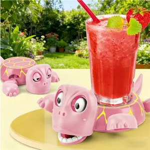 Screaming Turtle Pop-Up Cup Coaster, Fun Decompression Desktop Toy & Creative Coaster Gift for Home & Office