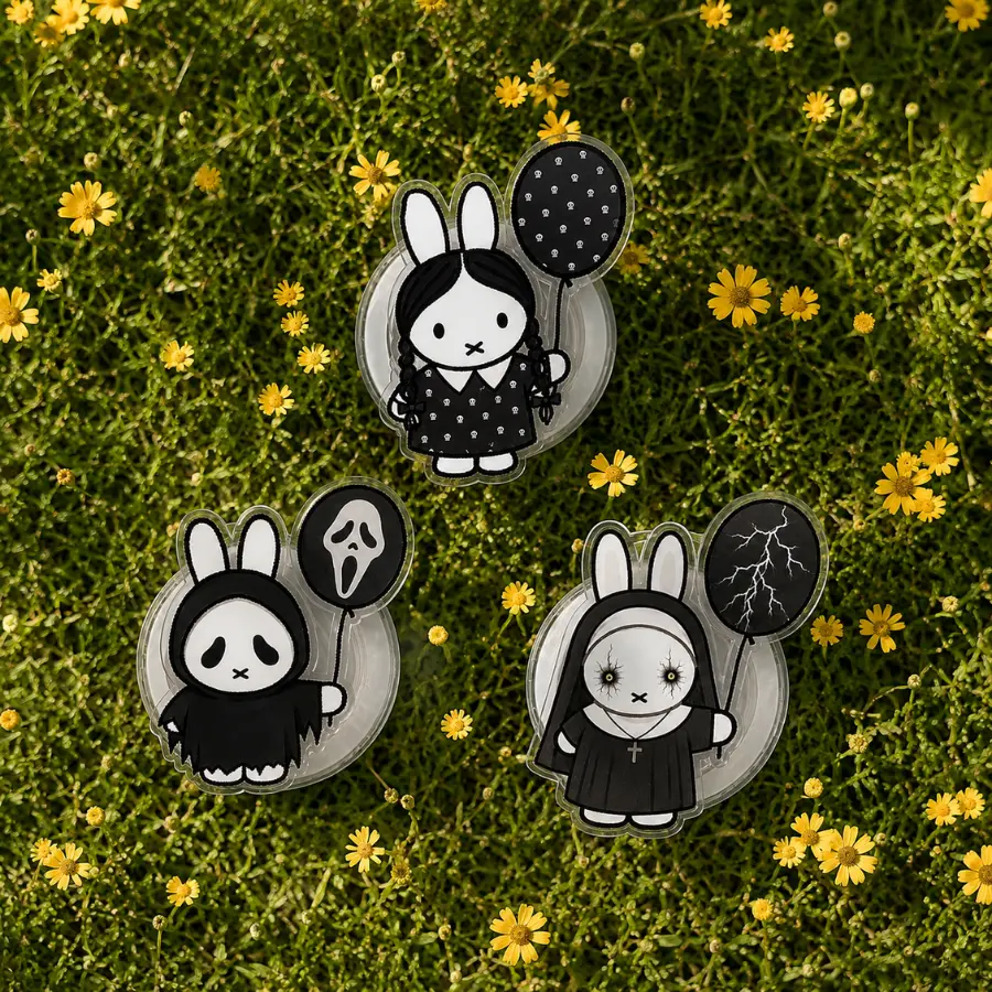 Cute Halloween Miffy MagSafe Phone Grip, Spooky Kawaii-Style Phone Holder, Miffy Witch, Ghost & Halloween Character Design, Cute Mysterious Phone Stand Accessory