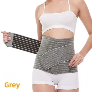 Gray abdominal belt made of bamboo fiber, postpartum waistband, specially designed for caesarean section, large size, breathable