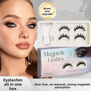 Magnetic Lashes With Applicator No Glue Needed Eyelashes Natural Magnetic Eyelashes,Natural Makeup Cosmetic Enhance Your Look Subtly, False Eyelashes