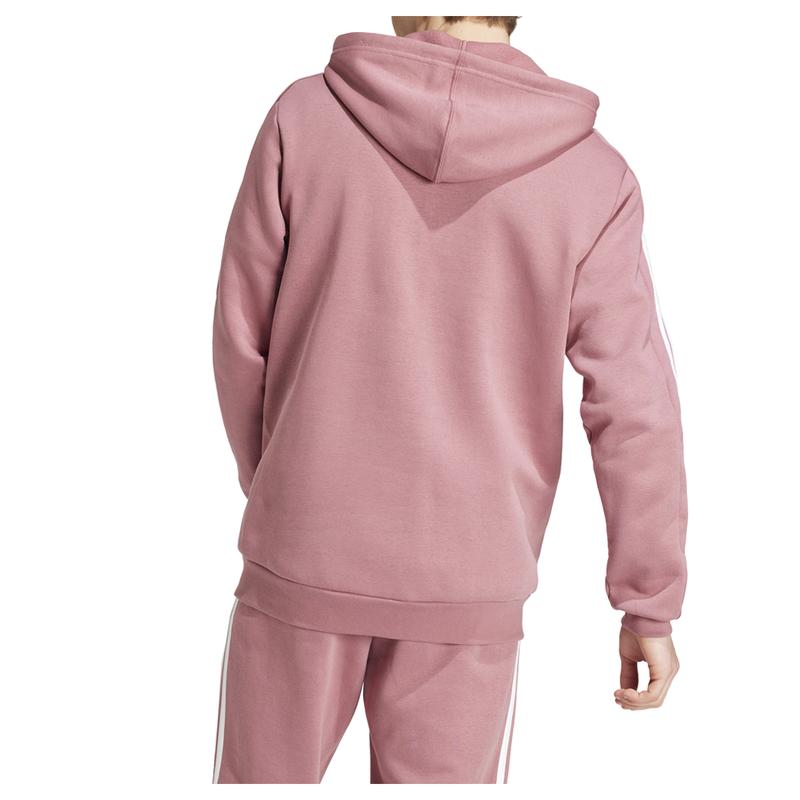 adidas Mens Essentials Fleece 3-Stripes Hoodie Athletic Outerwear Casual - Pink