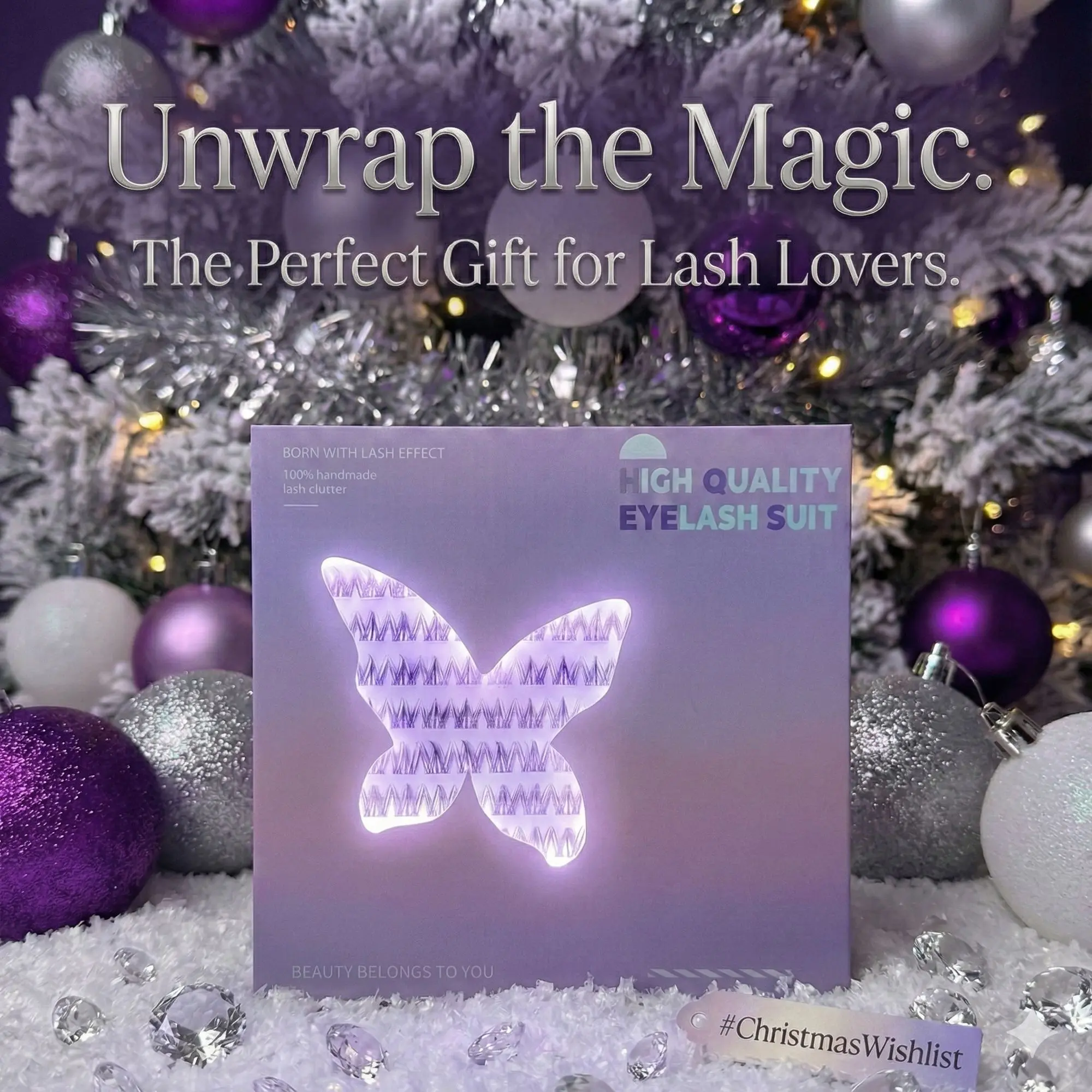 DIY Christmas Lashes ｜No Glue, Clean Band，Just Glam! Natural & Fluffy That Look Expensive！