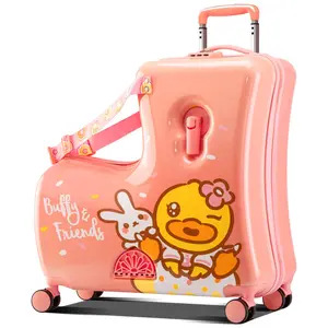 The 2025 best-selling yellow duck-shaped ride-on suitcase for children is an essential travel item for families traveling with children.