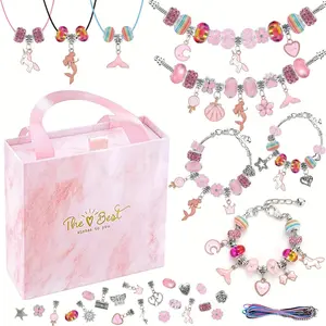 DIY Bead Kit Gift Box, Bracelet Making Set, Large Hole Beads, Craft Supplies, Jewelry Making Accessories, Perfect for Beginners