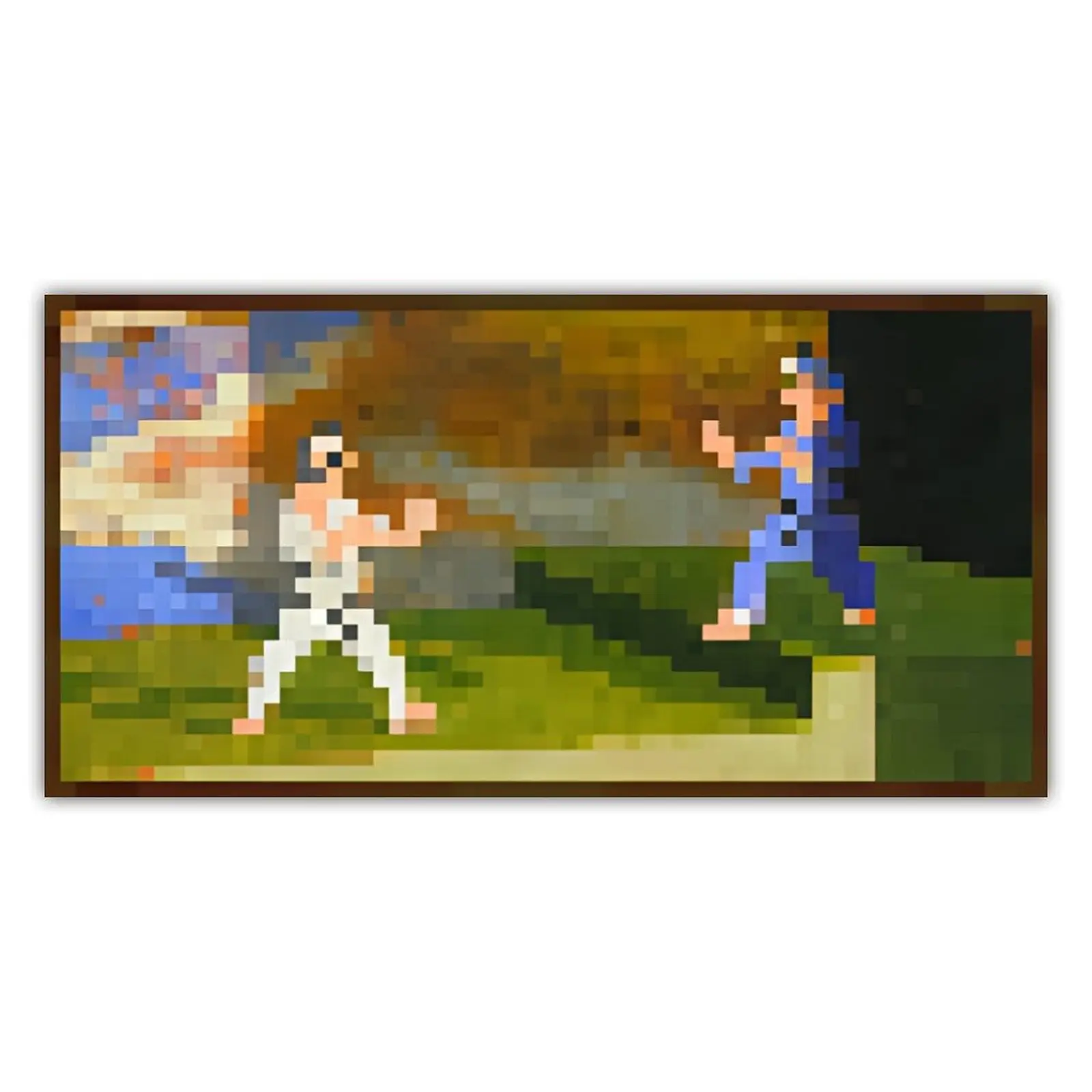 Official Minecraft 8-Bit Retro Pixel "Fighters" Gaming Character Wall Art, Accurate In-Game Frameless Canvas Hanging, Multi-Size Game Room Focal Wall Piece, Home Decor for Teen Boys