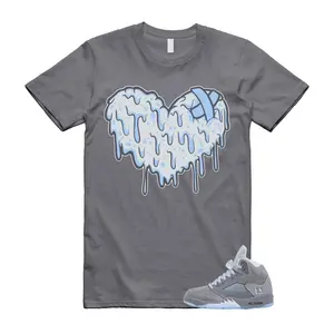 5 Wolf Grey 2026 Ice Blue Light Graphite White Icy T Shirt Match DRIPPY HEART