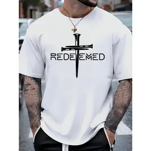 Redemption Cross Nailed Faith In God Jesus - Men's Casual T-Shirt - Cotton - Fabric Comfortable And Breathable - Suitable for Daily Outdoor Wear