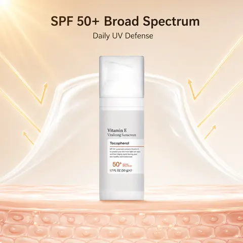 Facial Sunscreen Cream for Adults - High SPF 50+ Broad Spectrum, 50g Compact Daily Moisturizer with Vitamin E & Tocopherol, 15min Pre-Outdoor UV Defense, Moisture-Boosting, Paraben-Sulfate-Phthalate-Free, All Skin Types