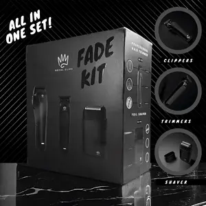 [Royal Clips] [Fade Kit 2.0] [Clippers, Trimmers, Foil Shaver] [3-In-One Barber Kit] [Cordless, 7200RPM, DLC Blade, Long Lasting, Powerful, Fade Kit, Gifts for Men!]