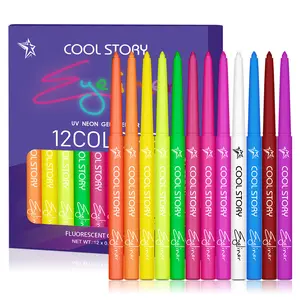 12 Colors Eyeliner Set, Fluorescent Glowing Eyeshadow Pen, Waterproof Long-Lasting Smooth Makeup, Perfect for Parties & Holidays