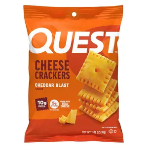 Nutrition Cheese Crackers, Cheddar Blast, 10g Protein, 5g Net Carbs, 1g Sugar, Made with Real Cheese, 12 Packs (1.06 oz bags)