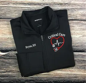 Men’s/Womens/Unisex Personalized Critical Care Nurse Full Zippered Jacket Sweatshirt | Personalized Nurse Polyester Jacket|Personalized Nurse/Doctor Jacket