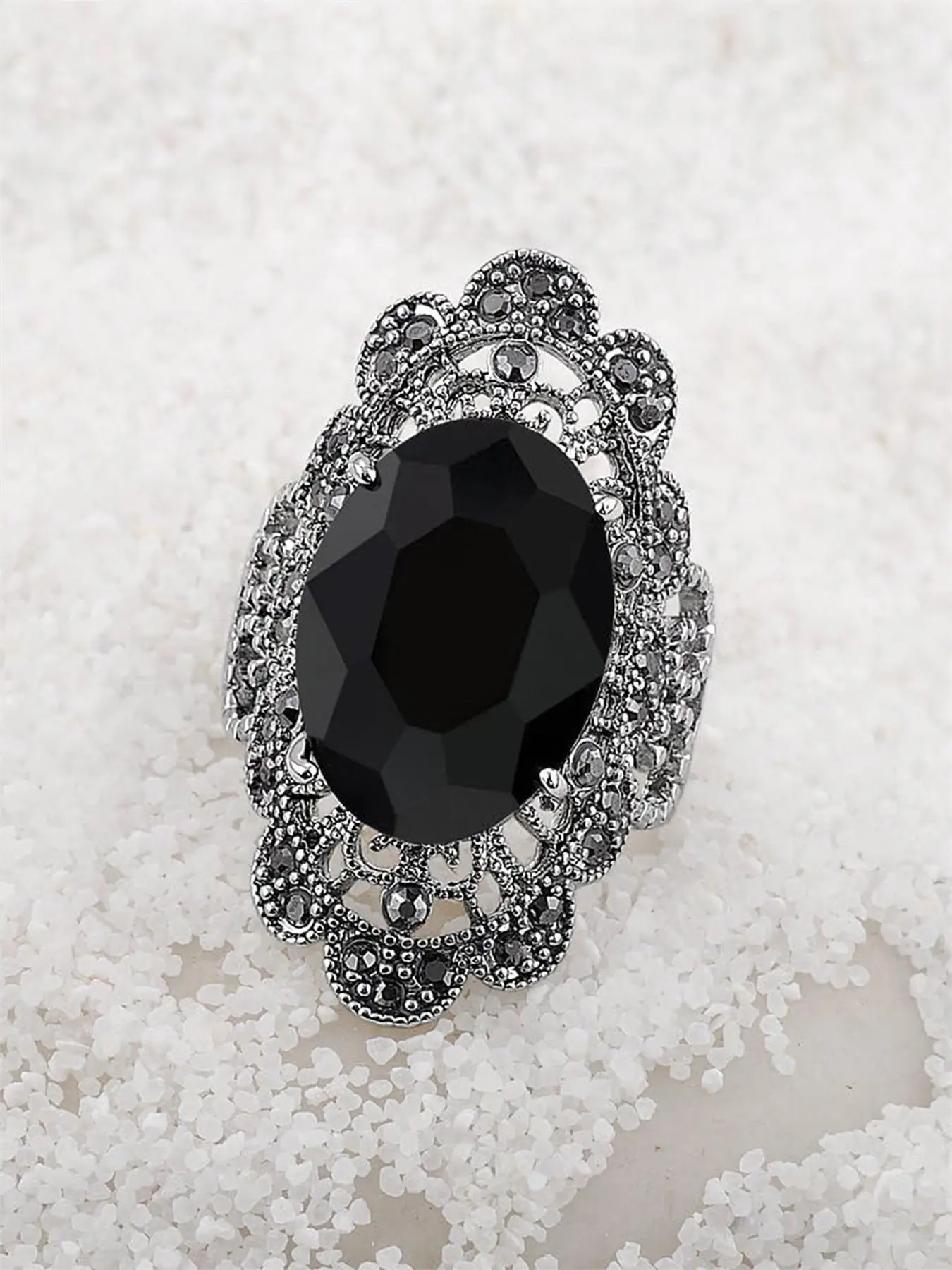 1 PC Retro Style Cubic Zirconia Ring For Men For Halloween Party Jewelry Halloween's Day Gift Vintage Rings Jewelry