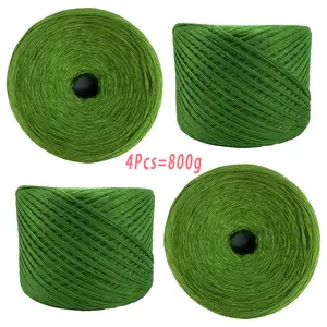 4 Ball Pack 100% Pure Cotton Crochet Thread, 800g (4 × 200g Skeins) with Crochet Hook and Stitch Markers - Ideal for Crocheting Clothes, Hats, Shawls & Craft Projects