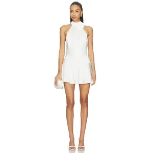 Runaway The Label Laurel High Neck Layered Mini Dress in White