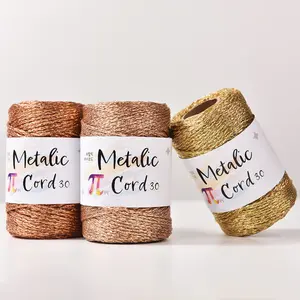 3mm Gold Silk Empty Core Rope 90g Handmade Diy Crochet Shoe Scarf 100m Hand-woven Rope Material Package