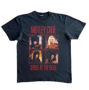 [SALE UP TO 30%] Motley Crue Shout At The Devil Album Cover Black Unisex T-shirt, Classic 80s Heavy Metal Tee, Retro Rock Band Graphic Shirt, Legendary Metal Concert Merch, Unisex Rock Fan Shirt, Vintage Music Album Tee, Streetwear Rock Graphic T-Shirt