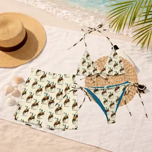 Matching Couples Swimwear Baha Ranch Yeehaw Vintage Rodeo, Women's String Bikini & Men's Swim Trunks, Retro Cowboy Couple Swimsuits, Western Honeymoon Beachwear, Country Summer Outfit, Beach Vacation Outfit, His and Hers Summer Set Gift