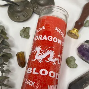 Dragons Blood Glass Candle