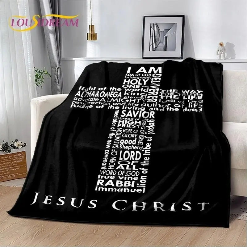3D Pray Holy Bible Cross Jesus Soft Flannel Blanket For Bed Bedroom Sofa Picnic,Throw Blanket For Cover Outdoor Leisure Nap Gift,Flannel Throw, Soft Cozy, Lightweight Warm, Comfortable, Couch Bed Use, Home Decor, All Season, Gift Idea, Jesus Print Blanket