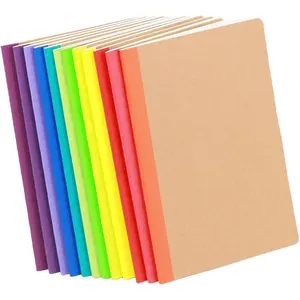 12 Pack A5  Notebooks, 60 Blank Pages Travel Journal Bulk, Soft Cover Notebooks for Women Girls Students, Making Plans Writing Memos Office School Supplies, 8.3 X 5.5 in