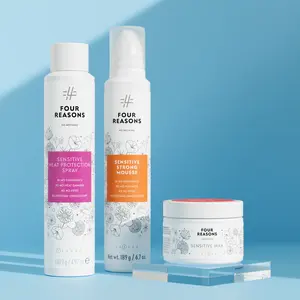 Sensitive hair styling bundle,Includes 1x Heat Protection Spray 1x Styling Wax 1x Strong Mousse