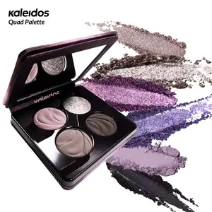Kaleidos Quad Palette | Smokey Look, Highly-Pigmented, Silky Mattes & Unparalleled Shimmers, Rave Makeup, Festival Makeup, Cosmetic Gift