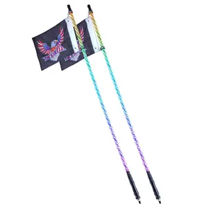 vevor 2 PCS 5 FT Whip Light, APP & RF Remote Control Led Whip Light, Waterproof 360 °   Spiral RGB Chasing Lighted Whips with 4 Flags, for UTVs, ATVs, Motorcycles, RZR, Can-am, Trucks, Off-road, Go-karts