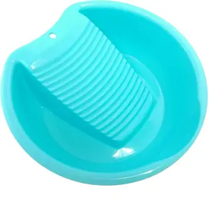 Blue Washboard Basin for Hand Washing Clothes and Small Delicate Articles