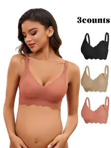 Women's Maternity Nursing Bra Set, Front Button Design, Comfortable Breastfeeding Support, Casual Style, All Season Wear, Maternity Bras