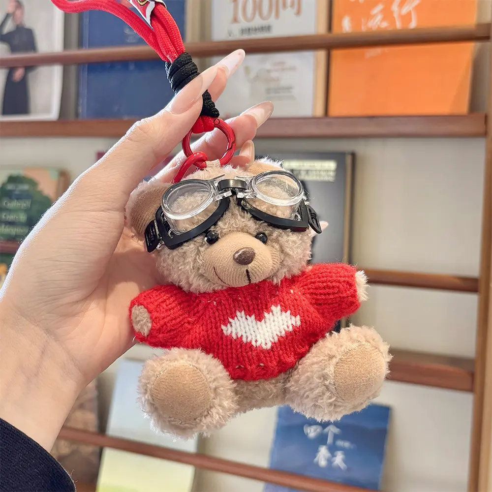 Coffee bear 1 / with glasses + red white