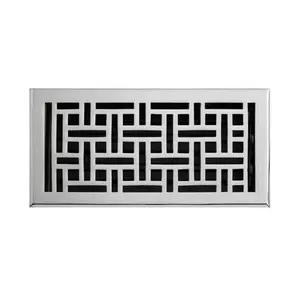 New Polished Brass 4" x 8" Wicker Style Solid Brass Floor Register by Signature Hardware