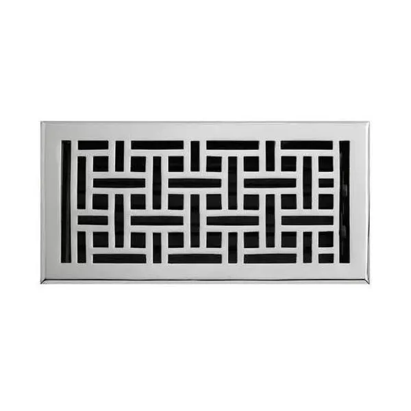 New Polished Brass 4" x 8" Wicker Style Solid Brass Floor Register by Signature Hardware