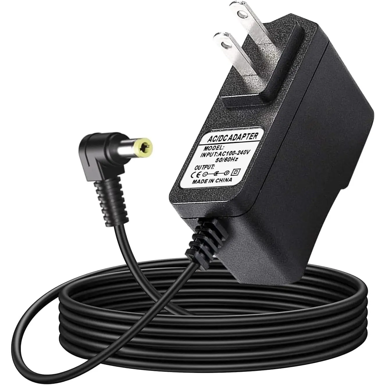 DC 9.5V Keyboard Power Adapter (6.5Ft) - 100V-240V AC, AC Overcurrent Protection, I/C Chip Tech, Strict Quality Control - Compatible with Casio ADE95100LU, LK-135, WK-225, CTK-2500, CTK-2400, CTK-2550, CTK-1100, WK-220, LK-165, CTK-2090, SA-76, SA-46, I/C