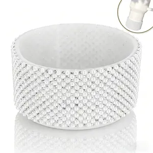 Shiny Pearl Silicone Boot, Diamond Decorated Tumbler Protective Sleeve, Anti-Slip Cup Holder Accessory, Compatible with Stanley 20-40oz Tumblers