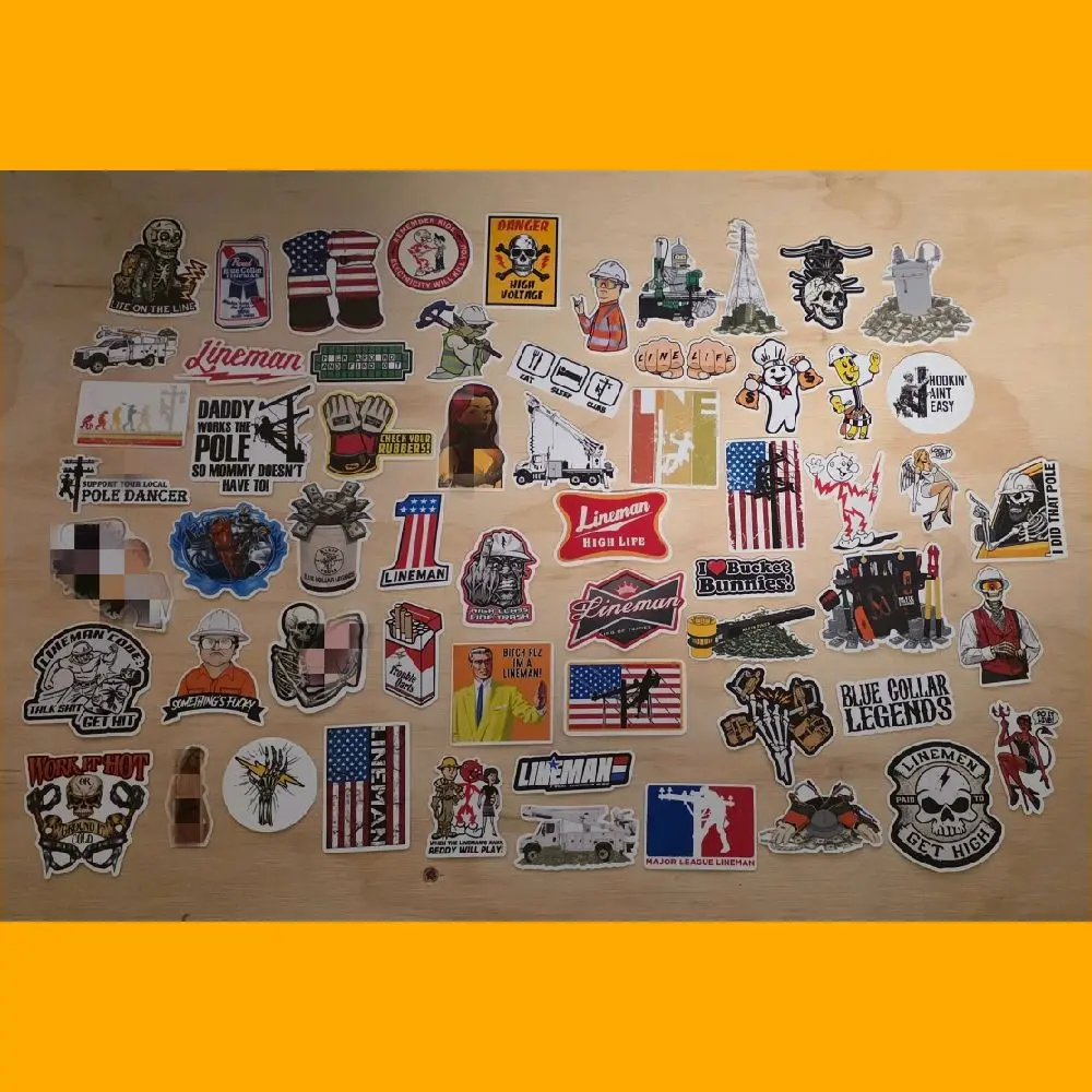 60pcs Lineman Hardhat Sticker Pack - Plus a Complimentary 36pcs Hardhat Sticker Pack, Lineman Hardhat Stickers, Lineman Stickers, Strom Crew