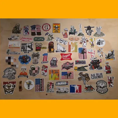 60pcs Lineman Hardhat Sticker Pack - Plus a Complimentary 36pcs Hardhat Sticker Pack, Lineman Hardhat Stickers, Lineman Stickers, Strom Crew