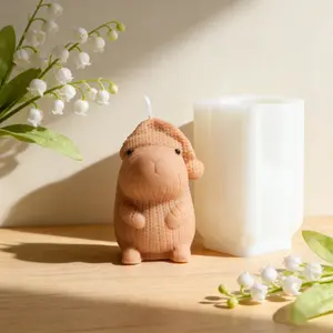 3D Knitted Capybara & Otter Silicone Candle Mold, Cute Animal Candle Making Mould, Handcraft DIY Soap, Resin, Home Decor, Handmade Gift
