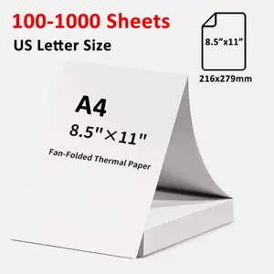 100-1000 Sheets Thermal Printer Paper 8.5" x 11" US Letter Size Thermal Paper 100-1000 Sheets Thermal Printer Paper 8.5" x 11" US Letter Size Thermal Paper