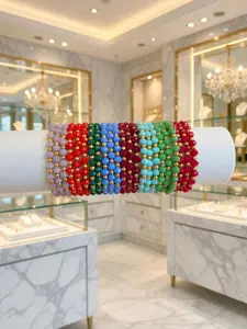 3 IN 1 Colorful Beaded Stretch Bracelet Set– Gold and Crystal Stackable Jewelry