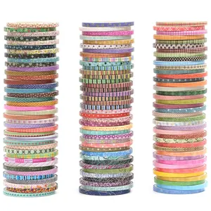 Skinny Washi Tape Pack 120 Rolls  Patterns Decorative Slim Geometric Elegance Masking Tapes for Arts, DIY Crafts, Journals, Planners, Scrapbook, Wrapping