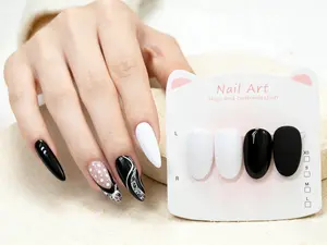 B&W Matching NW-Series Classic Contrast Gel Polish Duo Pure White & Pure Black High-Shine Finish 2 Full-Coverage Solid Colors for Salon & Nail Art