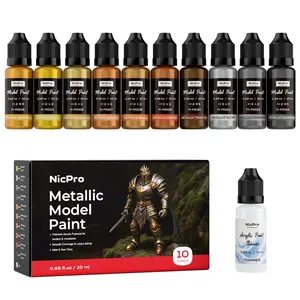 Nicpro Model Paint Set, 20ml Ready to Use Modeling Acrylic Paints, Brush & Airbrush Compatible, Miniature Paint Set for Beginner & Pro on Model, Scale Figure, Crafts, with 1 Thinner