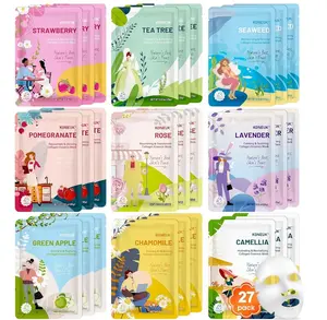 KONEUK 27 Pack Collagen Sheet Face Masks Skincare for Women, Bulk Hydrating Face Mask Set for Dry Skin, Moisturizing Facial Masks for Skin Care, Mothers Day Gifts, Teacher Gifts and Nurses Week Gifts