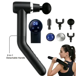 Massage Gun Deep Tissue, Muscle Massage Gun with 6 Attachment Heads 6 Speeds & Silent Brushless Motor for Pain Relief, Handheld Percussion  Massager Gun (Black)