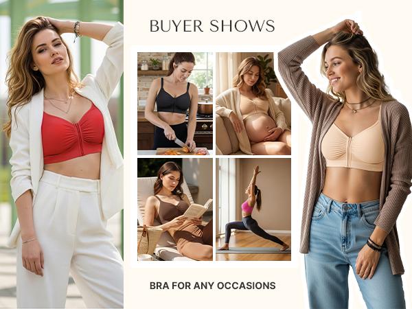 SHAPELLX Bare Essentials Skin Flow Front-Zipper Wireless Bra SHAPELLX Bare Essentials Skin Flow Front-Zipper Wireless Bra