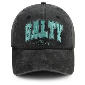 Salty Beaches Hats for Women Men, Surf Decor Summer Beaches Essentials, Funny Surfer Baseball Cap, Vacation Retirement Birthday Gifts for Dad Mom
