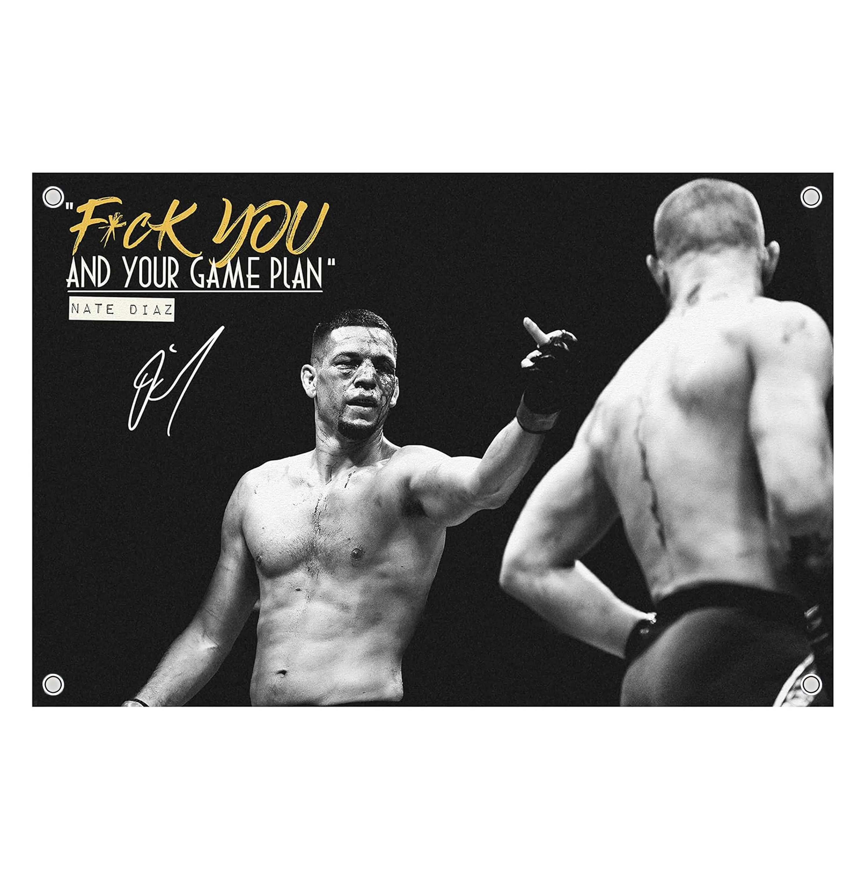 Nate Diaz Graphic Flag UFC Inspired Fight Night Wall Flag Combat Sports Banner for Bedroom Octagon Gym Decor Gift for UFC Fans MMA Fans
