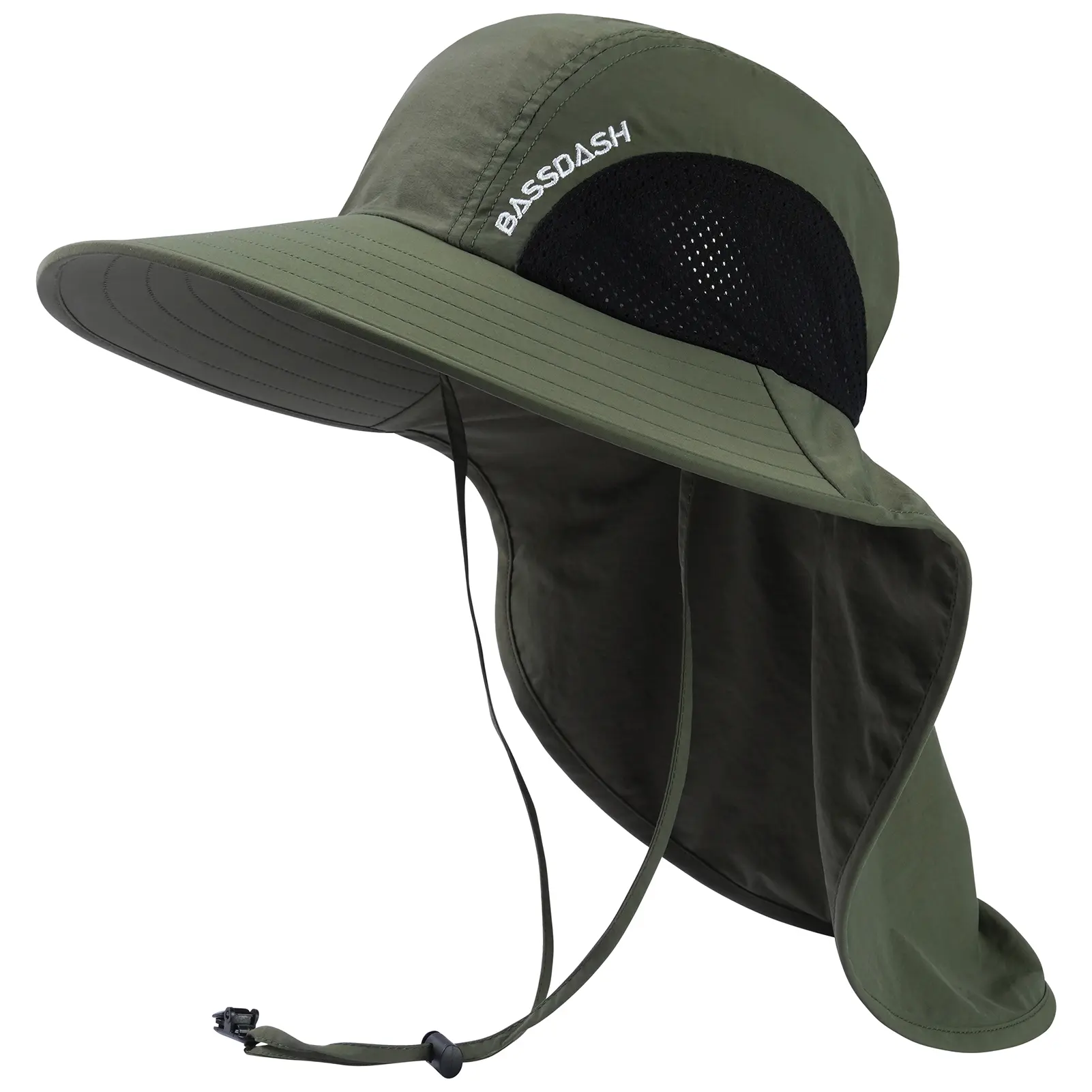 BASSDASH UPF 50+ Unisex Water Resistant Wide Brim Sun Hat with Large Neck Flap Ponytail Fishing Hat for Men Women BASSDASH UPF 50+ Unisex Water Resistant Wide Brim Sun Hat with Large Neck Flap Ponytail Fishing Hat for Men Women